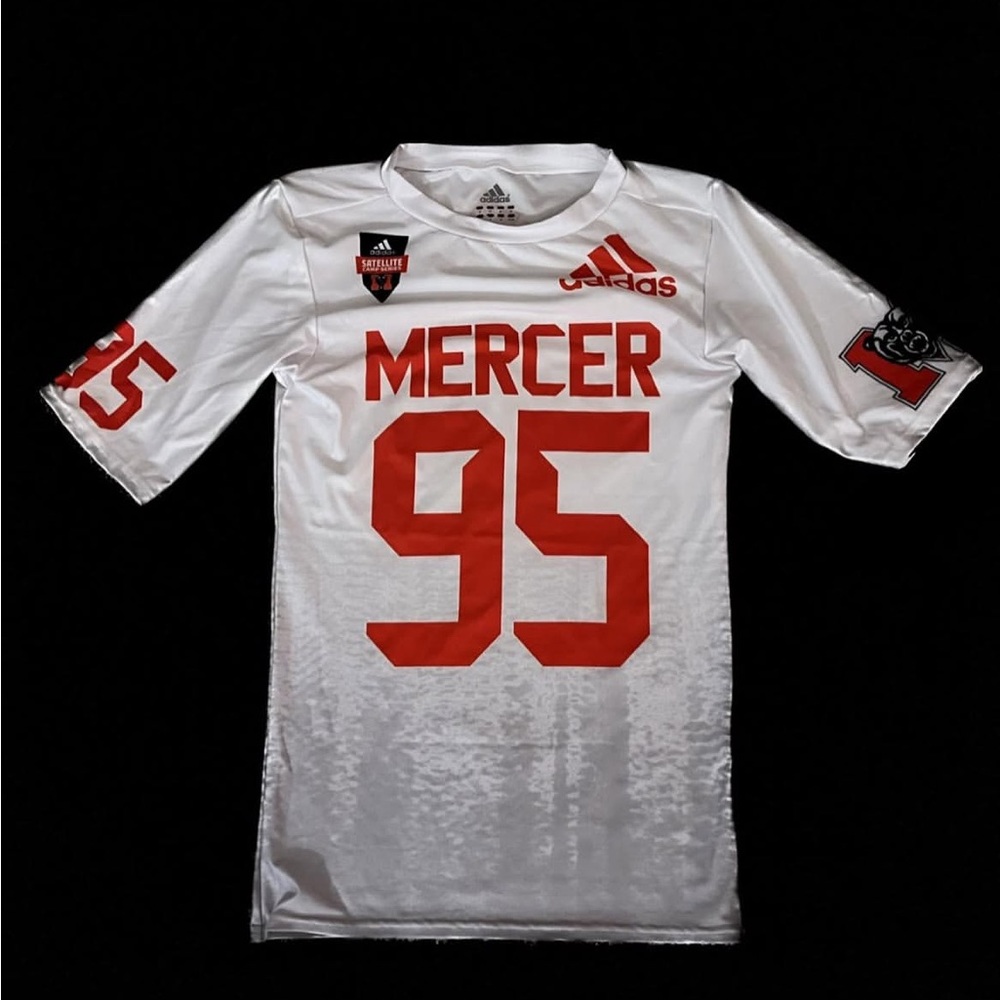 Adidas White and Red Graphic Jersey